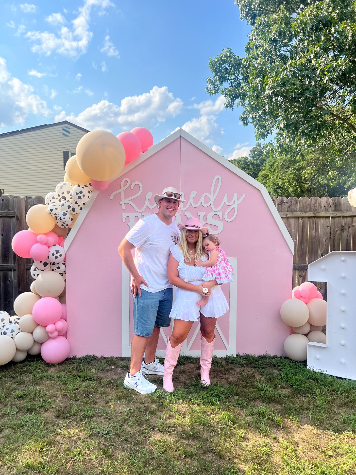 Barn Farm Girl Cow Print Pink Tan First Rodeo Beige Birthday Party Balloon Garland Kit Professional Balloon Garland Arch Kit