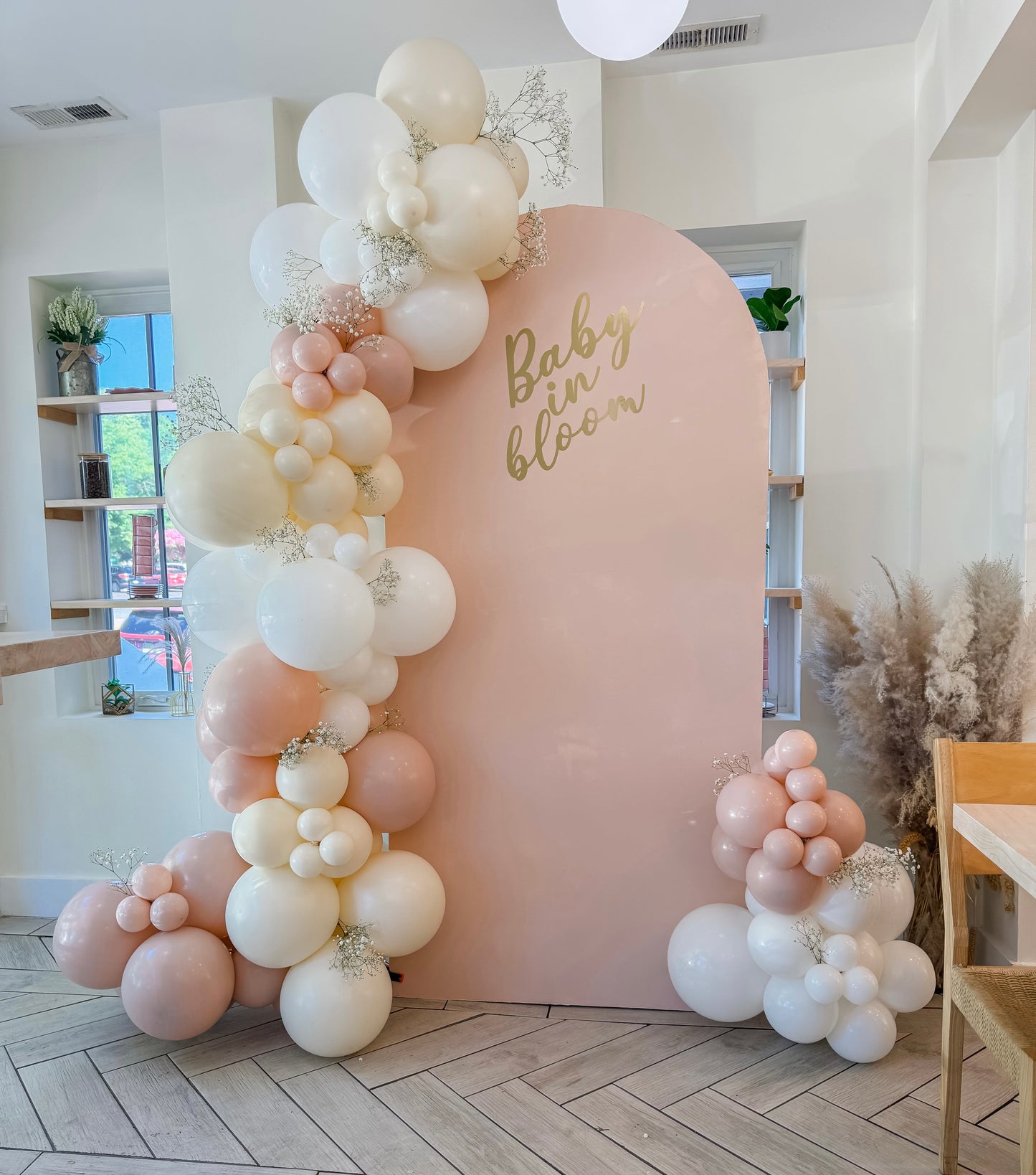 Tan Blush Pink White Baby in Bloom On Cloud 9 Beige Neutral White Tans Bridal Baby Shower Birthday Party Balloon Garland Kit Professional Balloon Garland Arch Kit