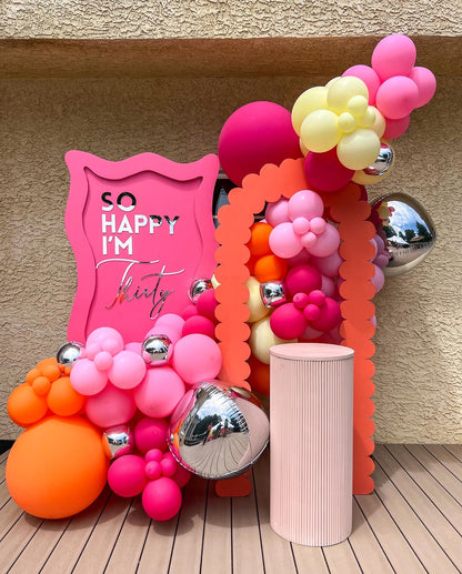 Hot Pink Baby Pink Orange Lemonade Birthday Professional Balloon Garland Arch Kit - Balloons And Accessories From A Pro Artist