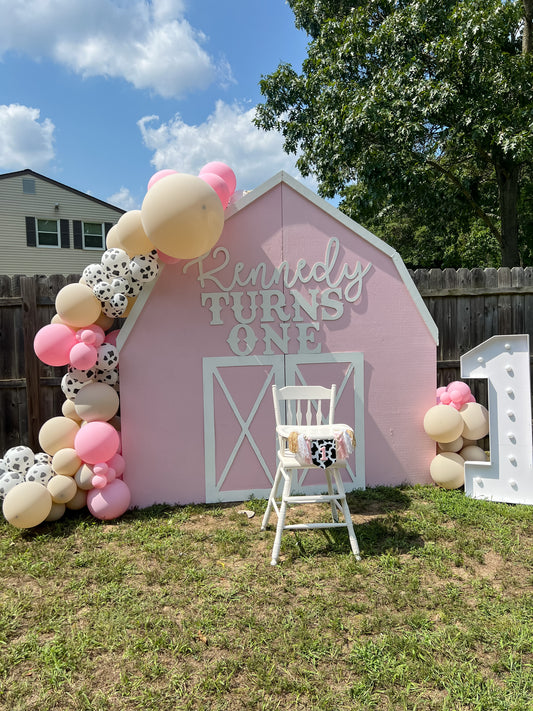 Barn Farm Girl Cow Print Pink Tan First Rodeo Beige Birthday Party Balloon Garland Kit Professional Balloon Garland Arch Kit