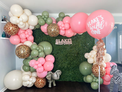 Baby Pink Sage Green Ivory Lace Safari Wild One Professional Balloon Garland Arch Kit - Balloons And Accessories From A Pro Artist Bridal Baby Shower Birthday