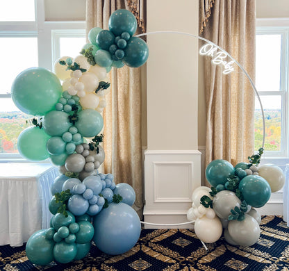 Mint Green Willow Ivory Fog Dusty Blue Stone Peter Pan Professional Balloon Garland Arch Kit - Balloons And Accessories From A Pro Artist - Baby Boy Bridal Shower Birthday