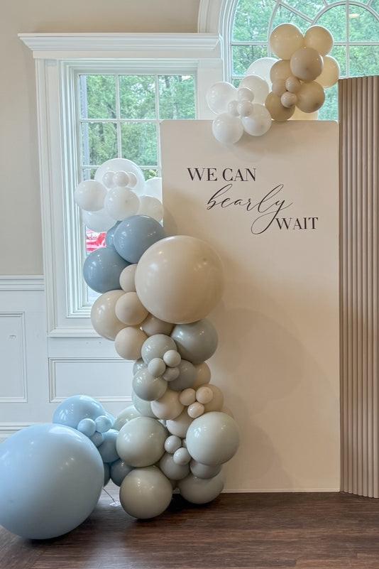 Dusty Blue Fog Stone Gray Sand Tan Beige White Neutral Professional Balloon Garland Arch Kit - Balloons And Accessories From A Pro Artist- Baby Bridal Shower