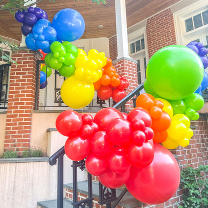 Red Orange Yellow Lime Green Blue Purple Plum Rainbow Pride Professional Balloon Garland Arch Kit - Balloons And Accessories From A Pro Artist