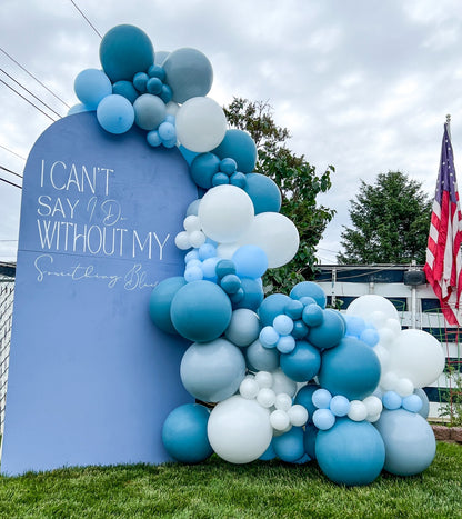 Baby Blue Fog Dusty Blue White Baby Blue Pastel Blue Be My Something Blue Bridesmaid Shower Professional Balloon Arch Garland Kit