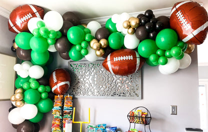 Green Brown White Gold Football Super Bowl First Down Professional Balloon Garland Arch Kit - Balloons And Accessories From A Pro Artist - Birthday