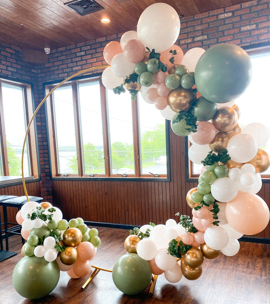 Sage Green Blush White Chrome Gold Professional Balloon Garland Arch Kit - Balloons And Accessories From A Pro Artist - Bridal Baby Shower Eucalyptus Greenery