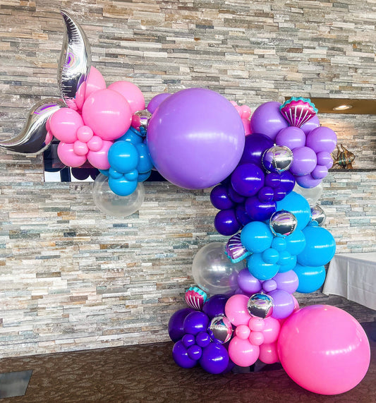 Lavender Plum Purple Baby Pink Turquoise Mermaid Tail Under The Sea Birthday Princess Little Mermaid Professional Balloon Garland Arch Kit - Balloons And Accessories From A Pro Artist